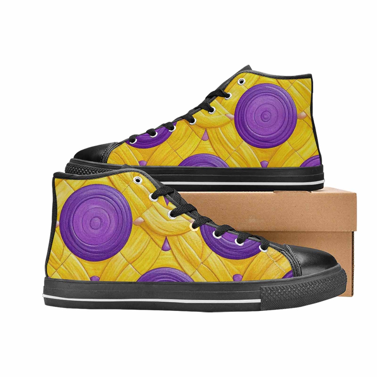 MEN'S Intersex Flag Color High Top Canvas Neon Fantasy Custom Sneakers