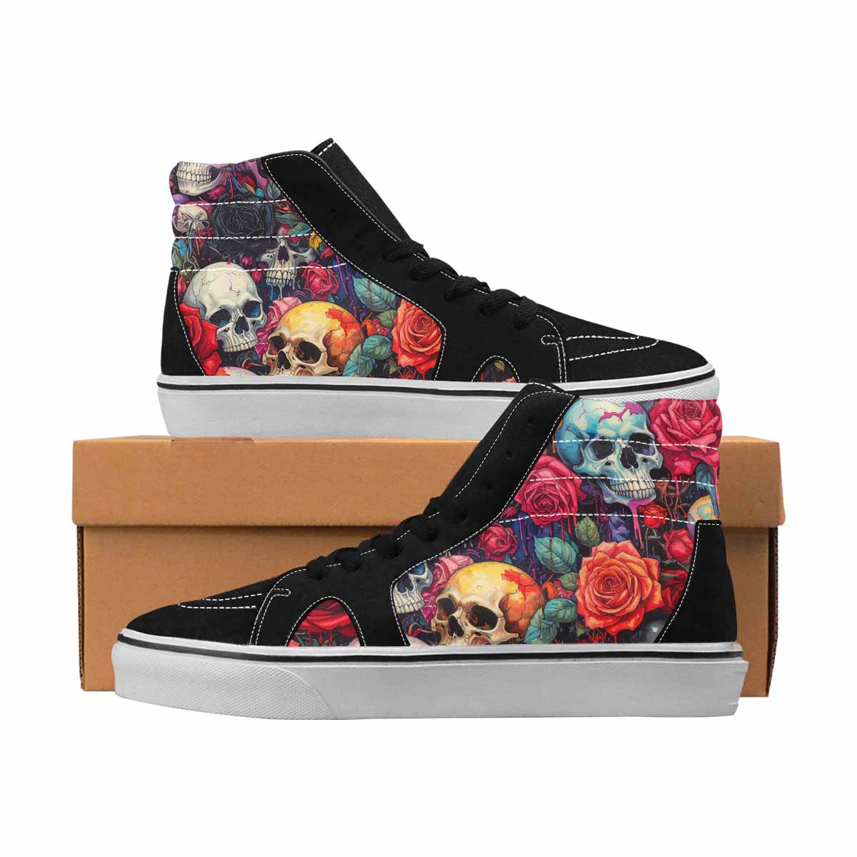 MEN'S Skulls High Top Canvas Made To Order Aesthetic Sneakers