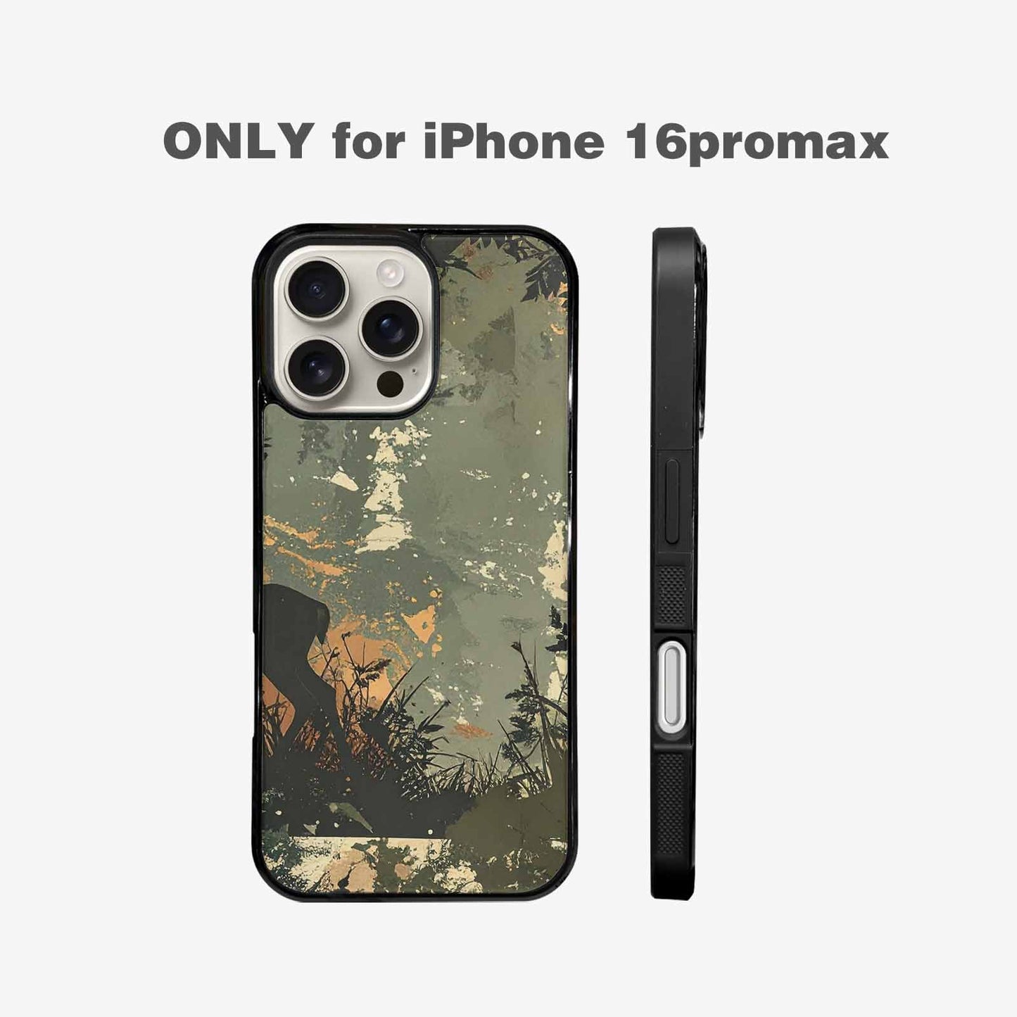 iPhone 16 Pro Max Case — Hunting Camouflage Pattern With Deer And, Personalized Phone Case