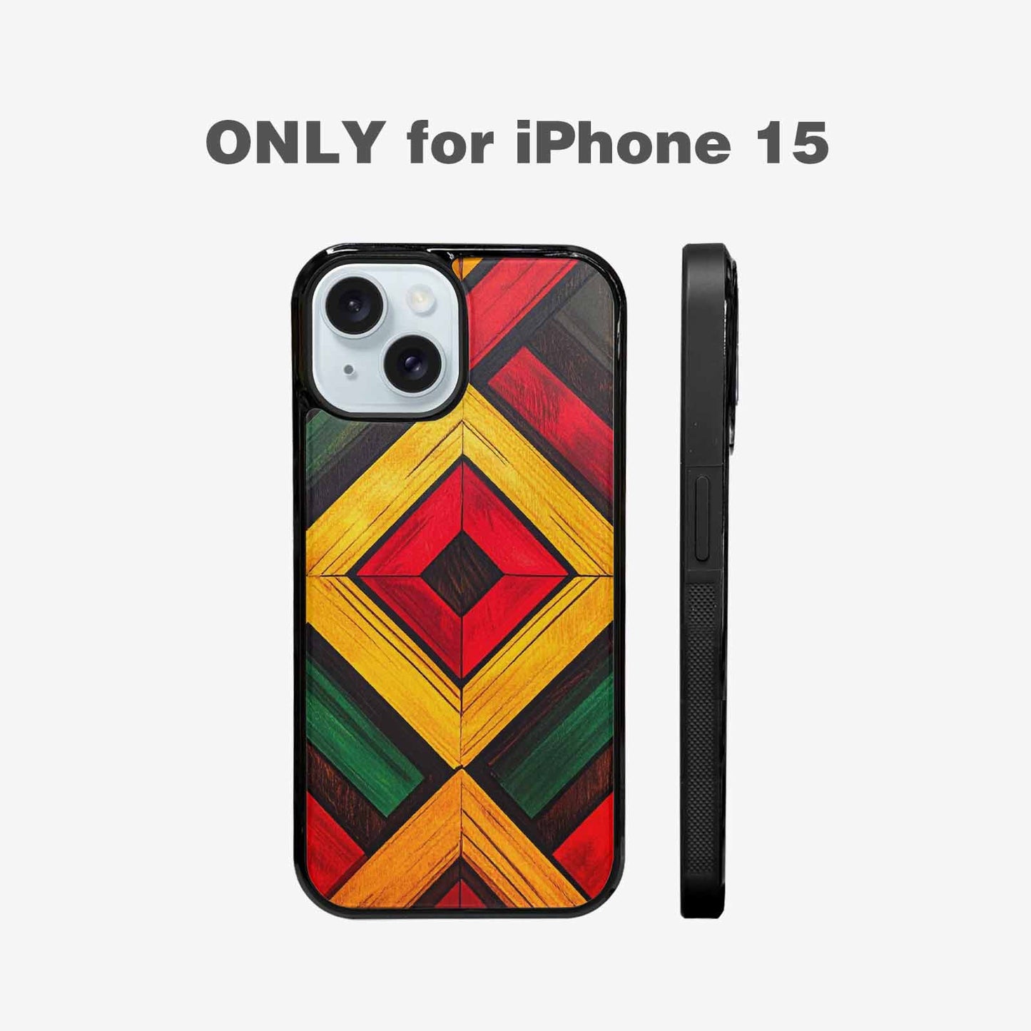 iPhone 15 Case — African Kente Cloth Inspired Pattern Geometric, Custom Phone Case