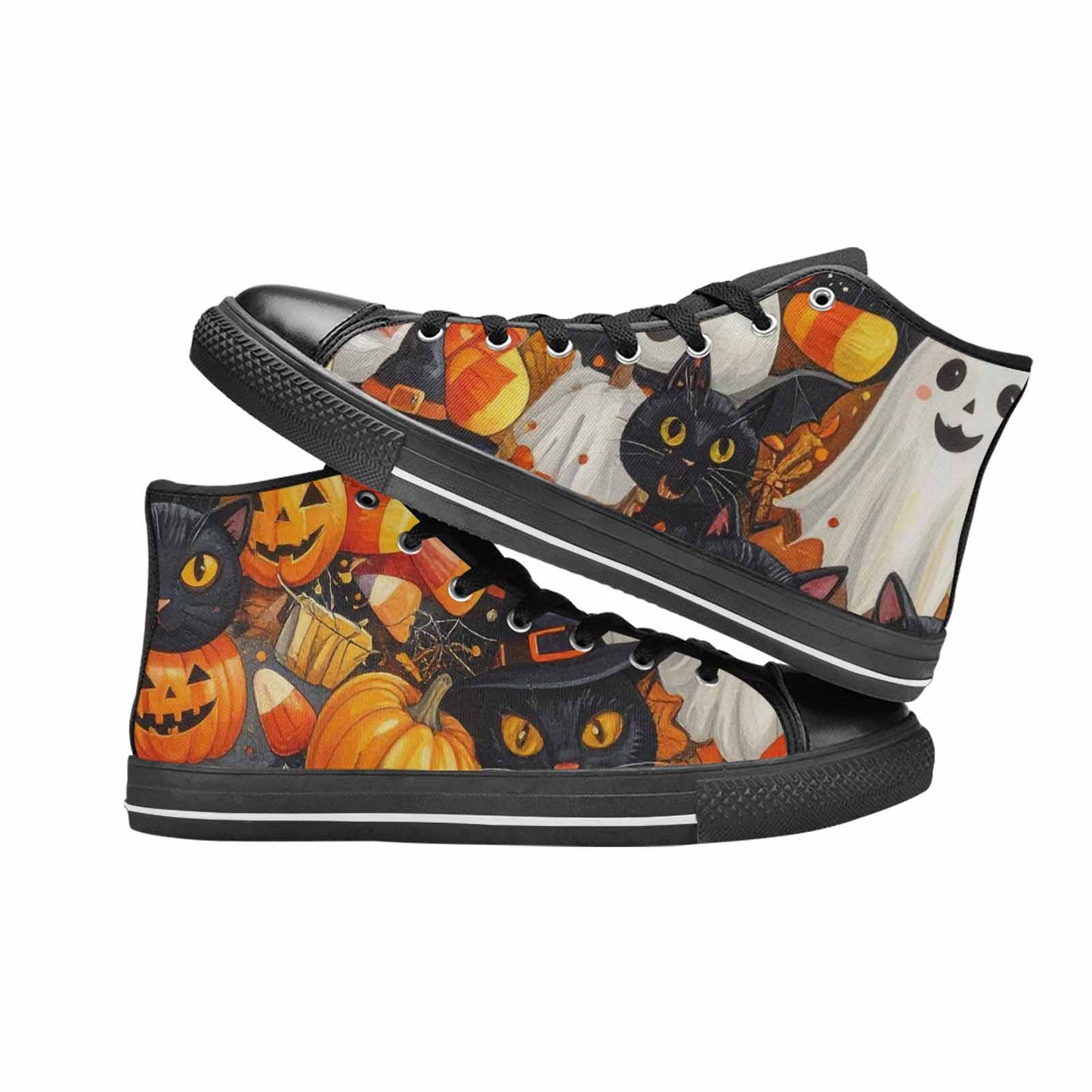 WOMEN'S Halloween High Top Canvas Grunge Custom Shoes