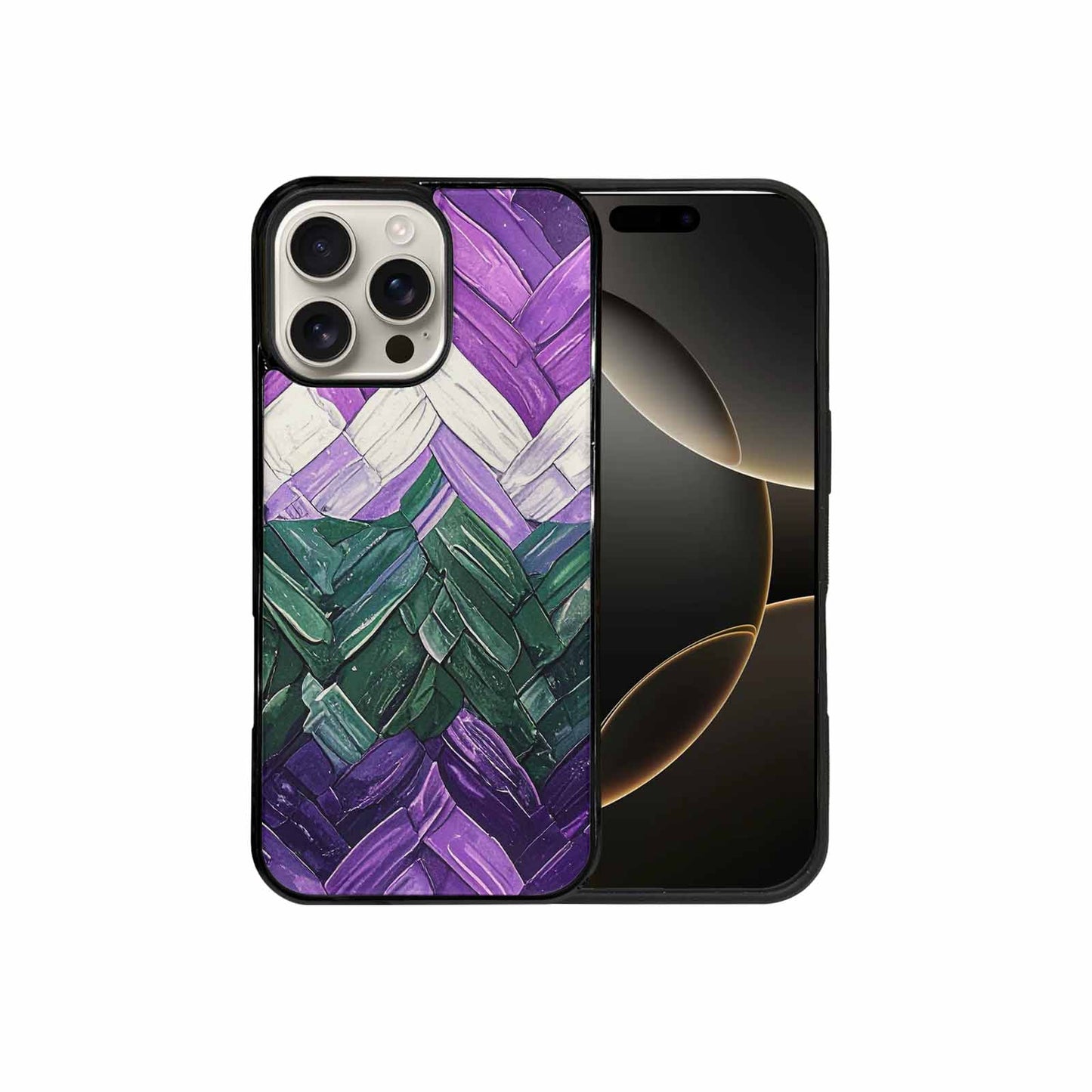iPhone 16 Pro Max Case — Genderqueer Flag Color Theme Small Rainbow, Personalized Phone Case