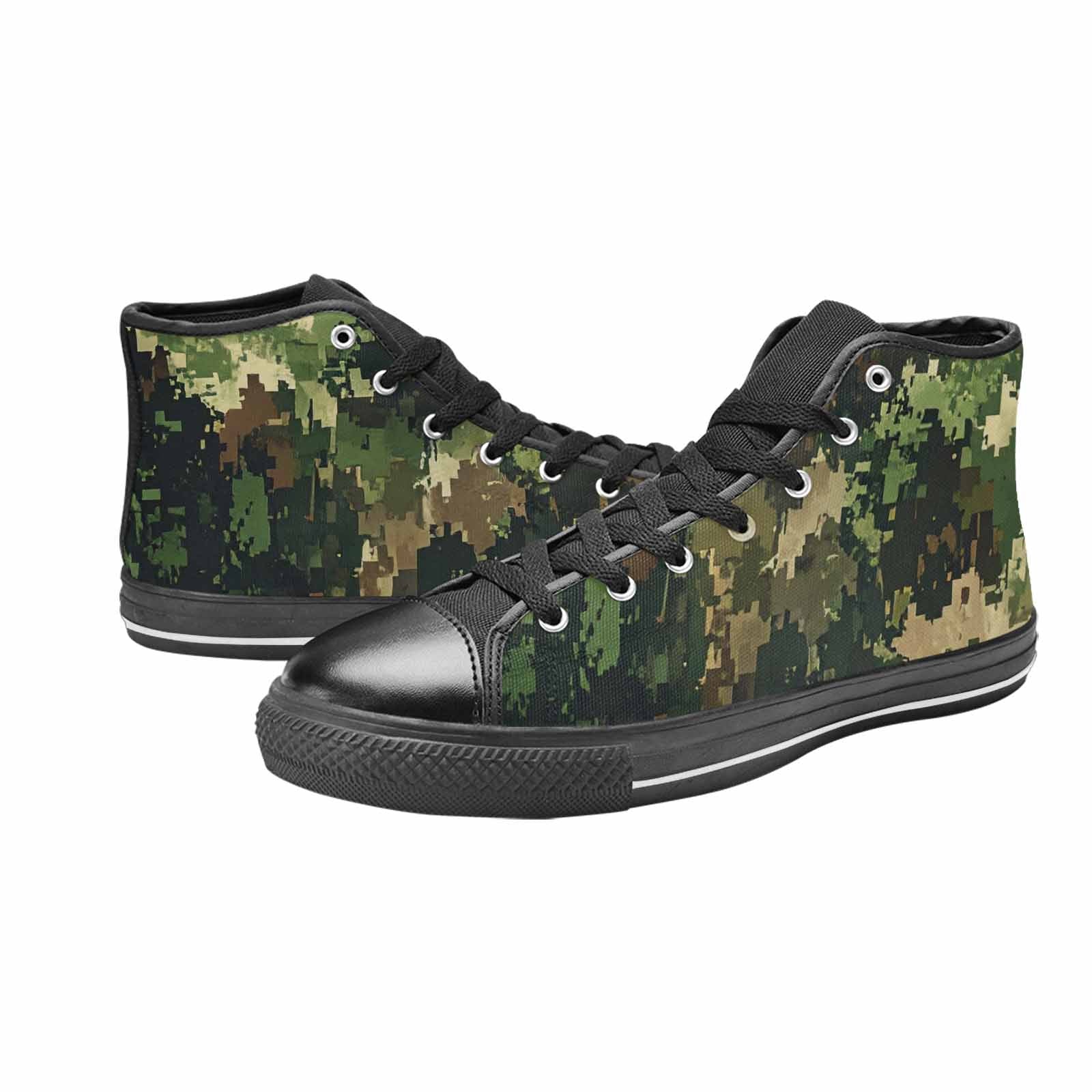 MEN'S Military Camouflage Blotch High Top Canvas Grunge Custom Sneakers