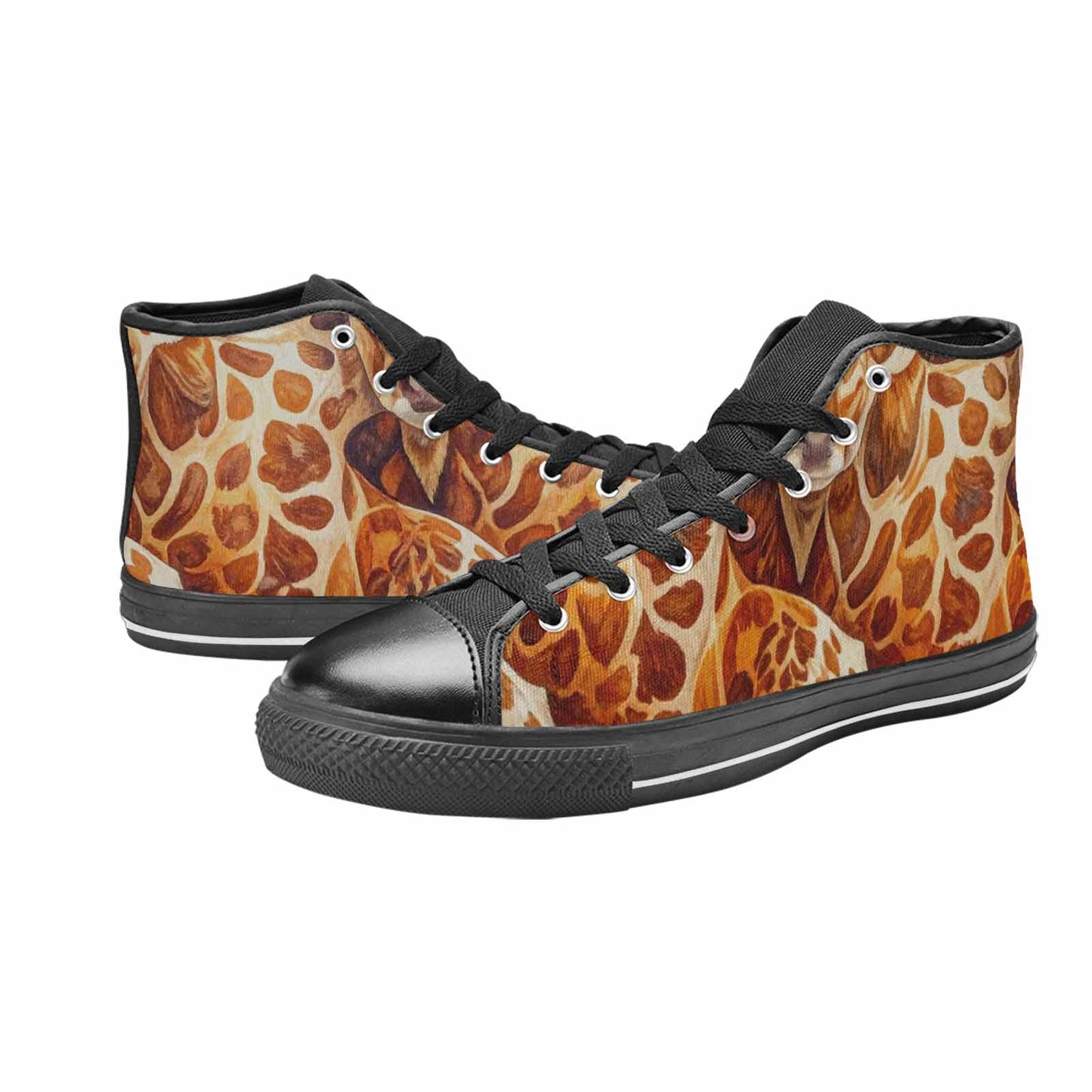WOMEN'S Cow Animal Print High Top Canvas Dark Academia Shoes