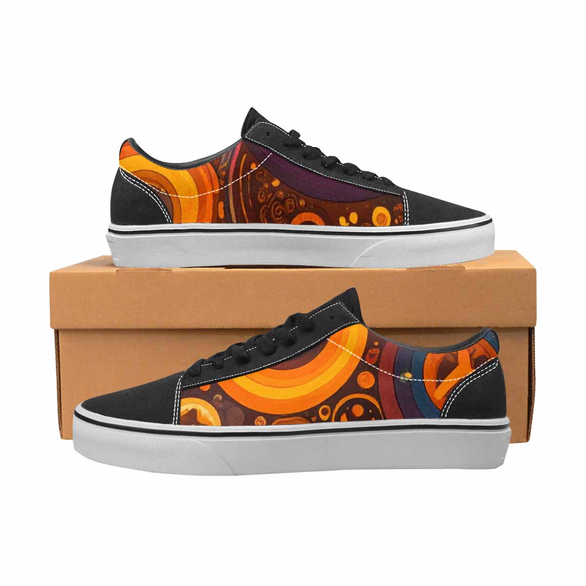 MEN'S Groovy 70S Peace Canvas Lace-Up Wallpaper Art Shoes
