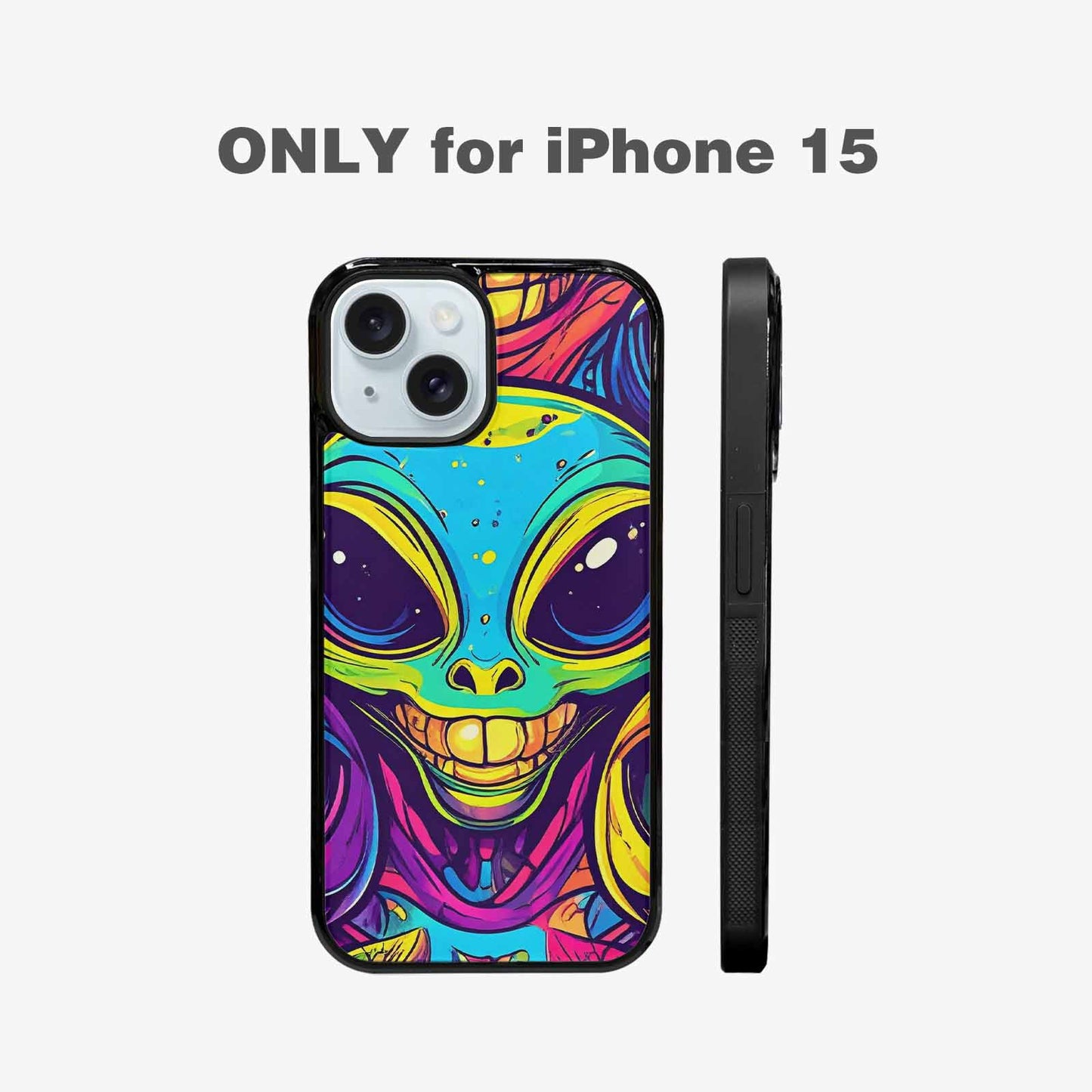 iPhone 15 Case — Alien Ufo Cartoon, Customized Protective Case