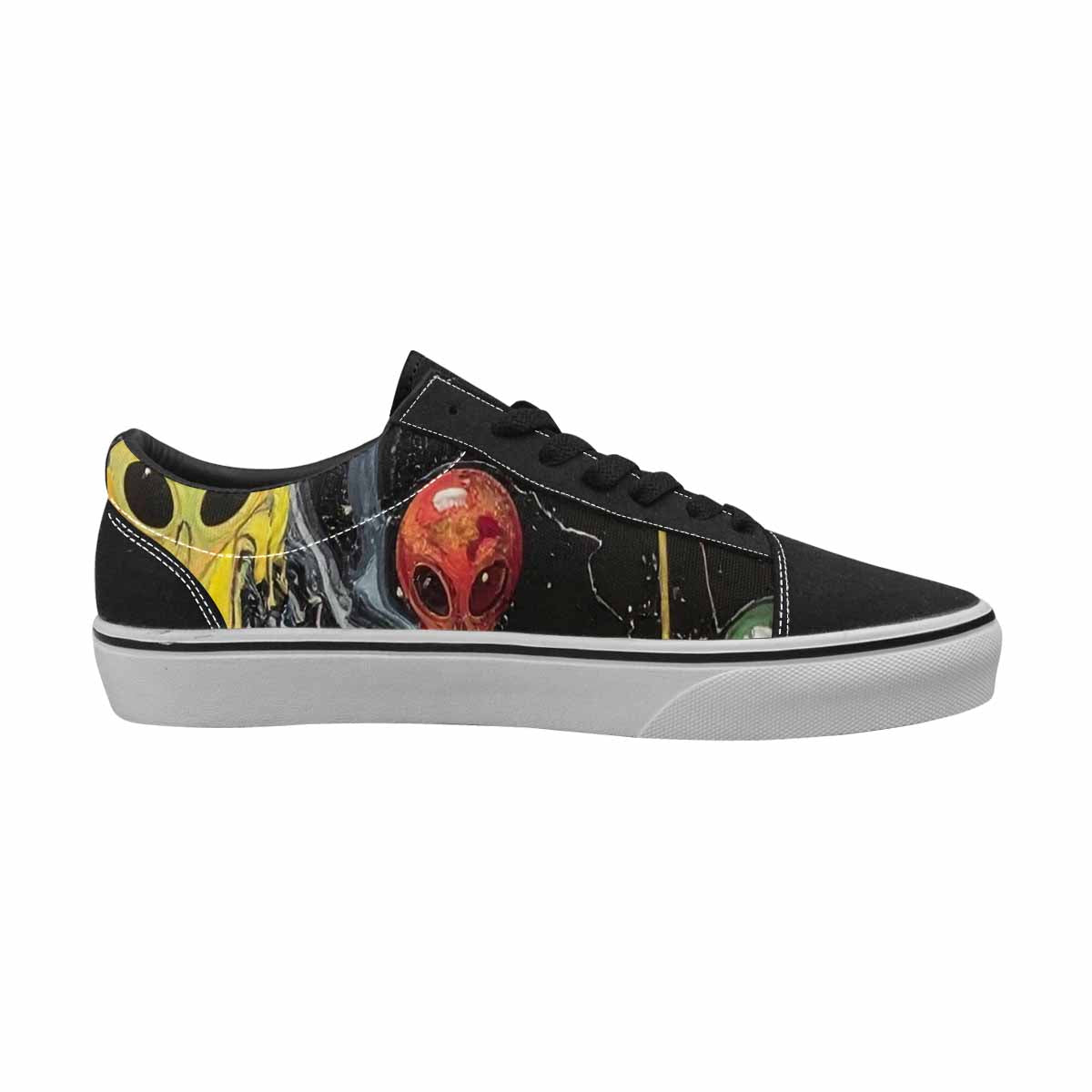 WOMEN'S Aliens  Marble Melting Lace-Up Canvas Y2K Custom Shoes