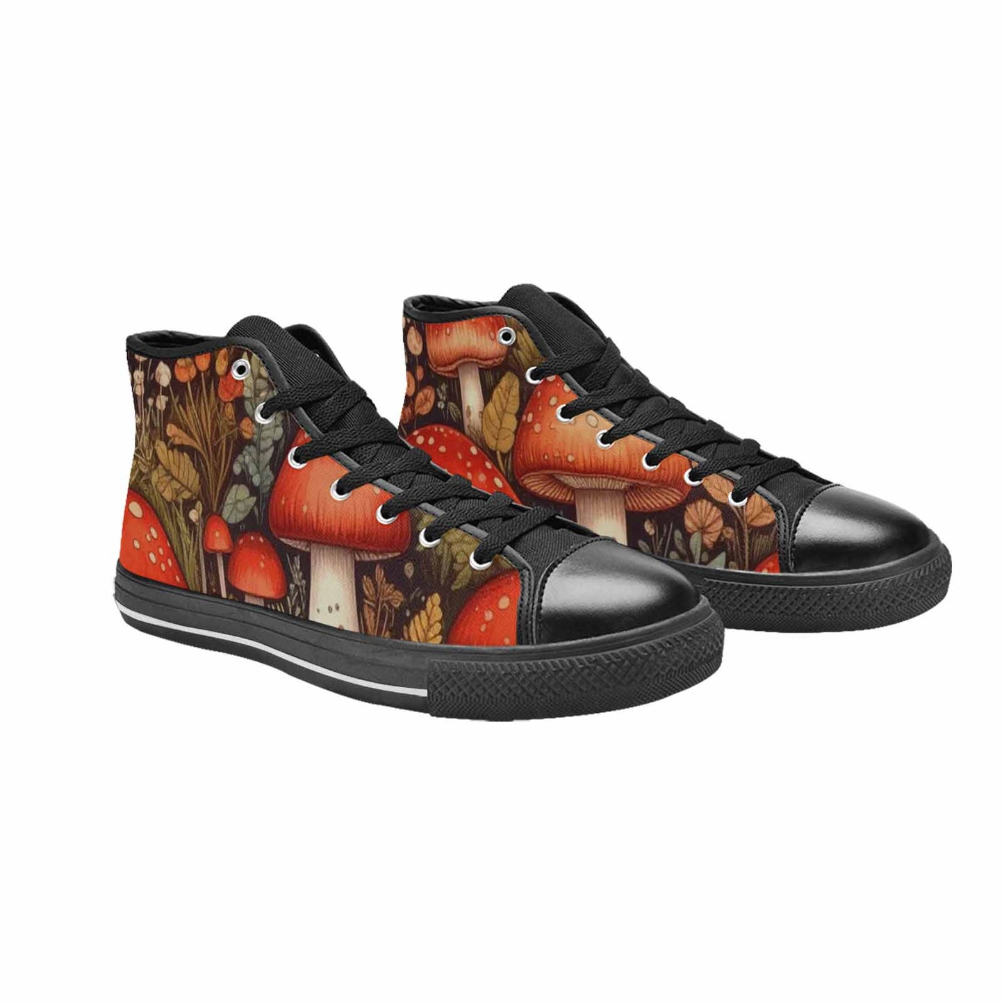 MEN'S Mushroom High Top Canvas Dark Academia Custom Sneakers