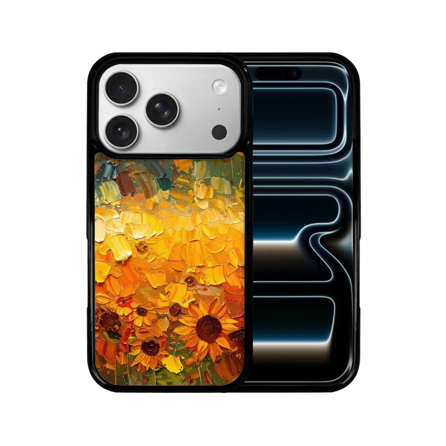 iPhone 17 Pro Case — Impressionist Sunflower Brushstroke Pattern Hundreds Floral, Unique Phone Case Design
