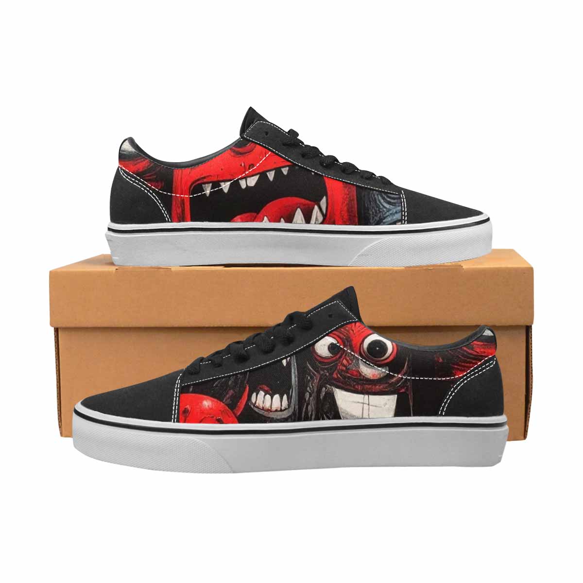 WOMEN'S Monsters (general) Lace-Up Canvas Kaleidoscope Sneakers