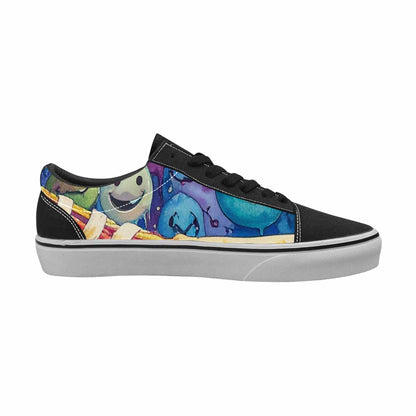 WOMEN'S Smiley Facessmiley Faces  Lace-Up Canvas Melting Art Sneakers