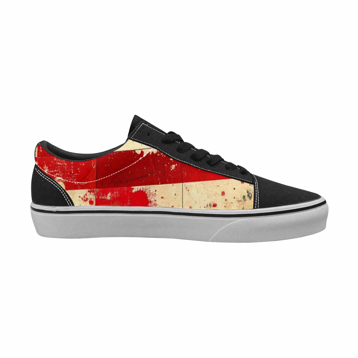 WOMEN'S American Flag Stars Canvas Lace-Up Vibrant Chaos Custom Shoes