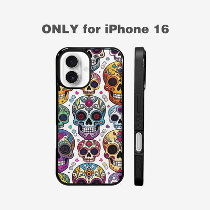 iPhone 16 Case — Vibrant Skull Seamless, Custom Print Case Cover