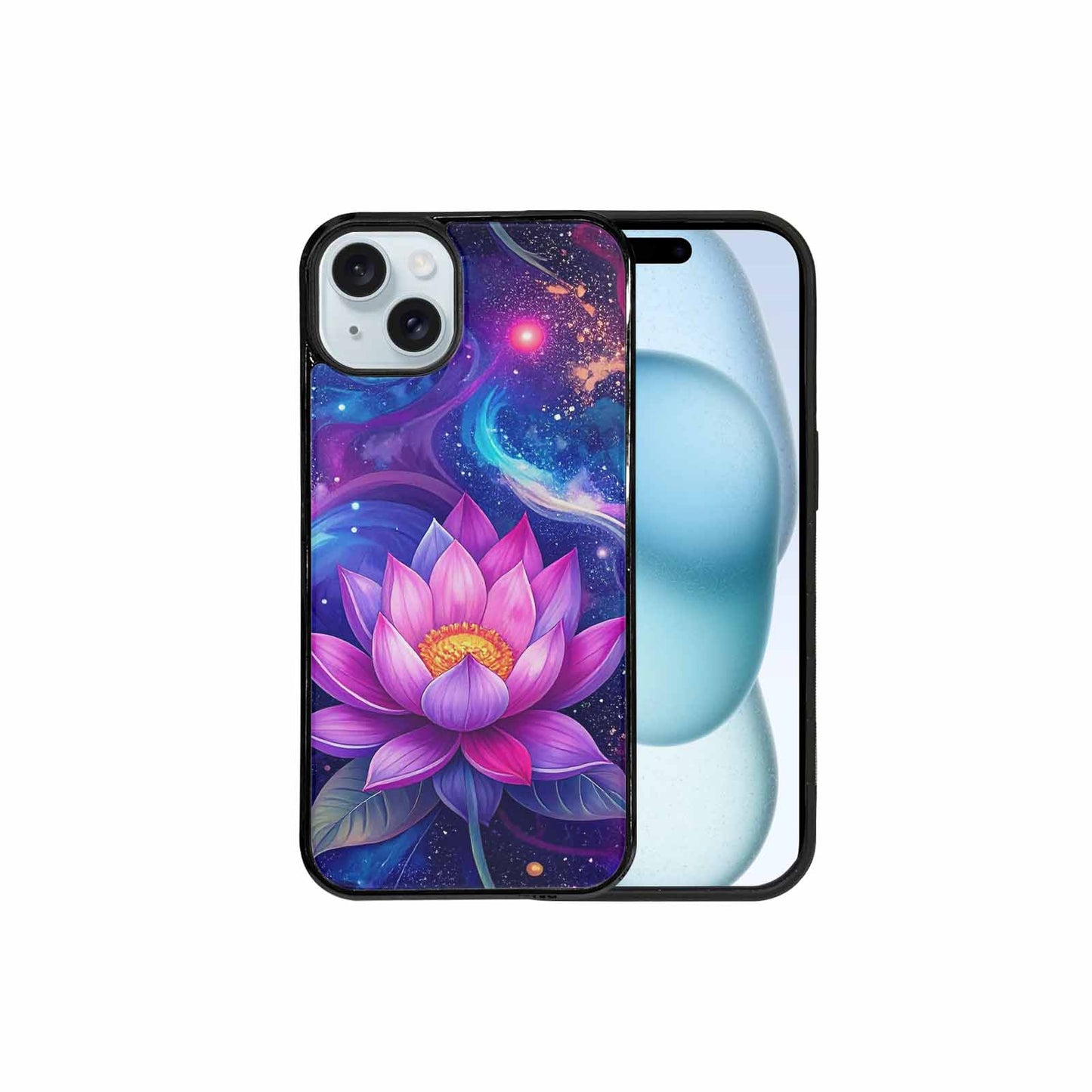 iPhone 15 Plus Case — Lotus Galaxy Art Seamless Pattern Vibrant, Custom Made Phone Cover