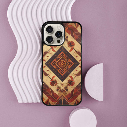 iPhone 16 Pro Max Case — Native American Geometric Pattern Arrows Feathers, Unique Phone Case Design
