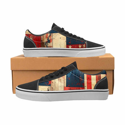 MEN'S American Flag Stars Canvas Lace-Up Wallpaper Art Custom Shoes
