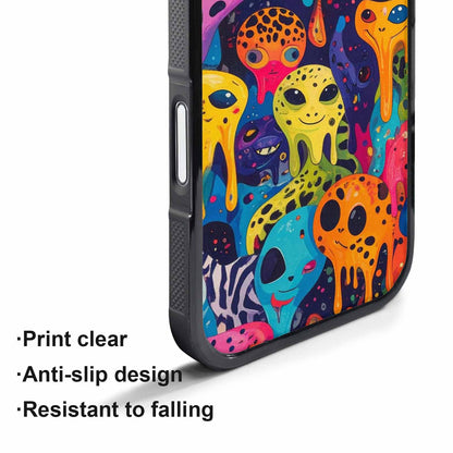 iPhone 17 Pro Case — Melting Aliens Pattern Hundreds Of Alien, Custom Printed Phone Case
