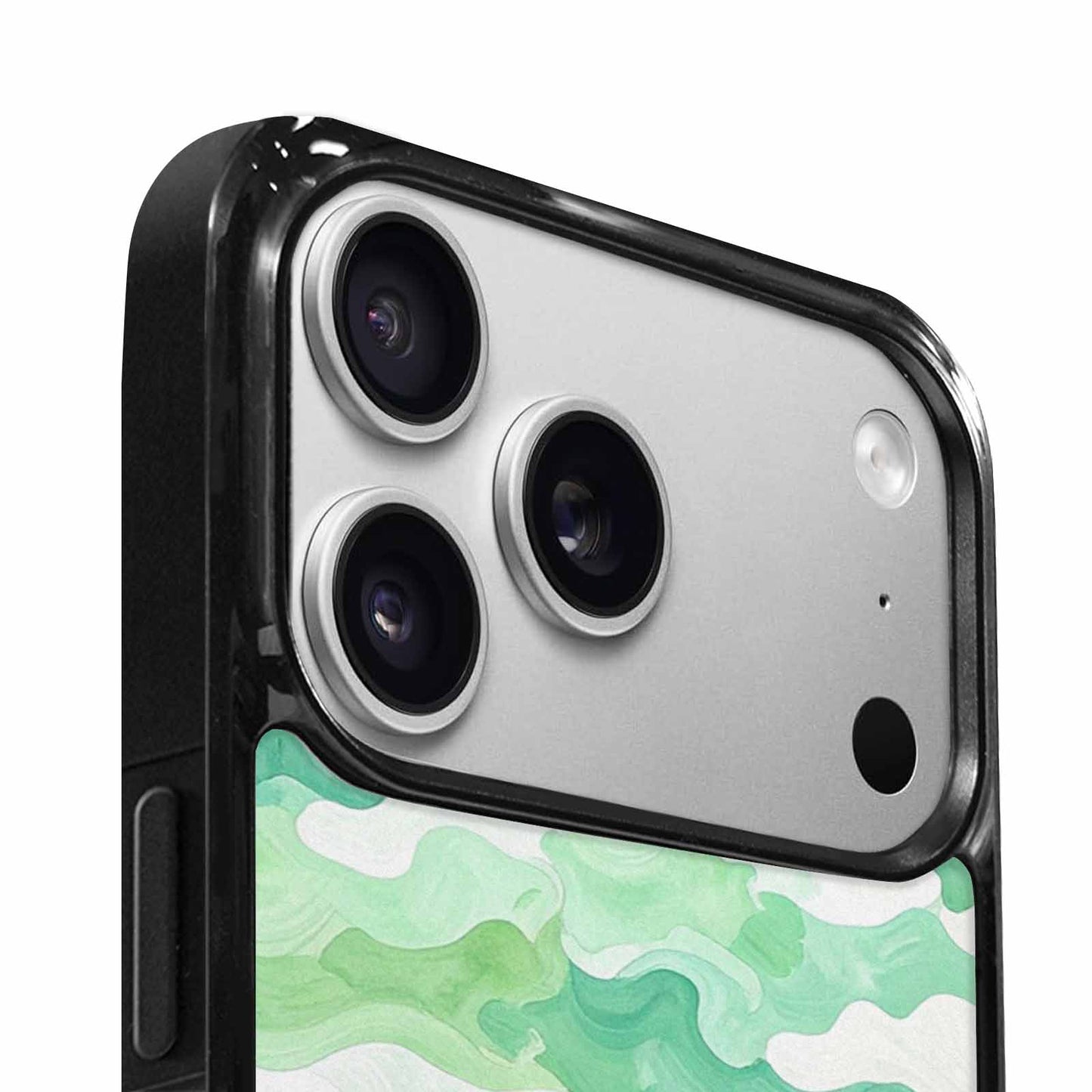 iPhone 17 Pro Case — Camo Mint Green White Camo, Custom Printed Phone Case
