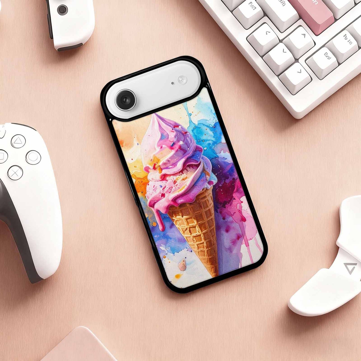 iPhone 17 Air Case — Melting Icecream Collage Original Art, Custom Art Phone Cover
