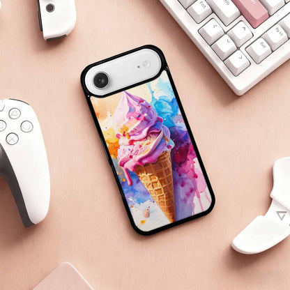 iPhone 17 Air Case — Melting Icecream Collage Original Art, Custom Art Phone Cover