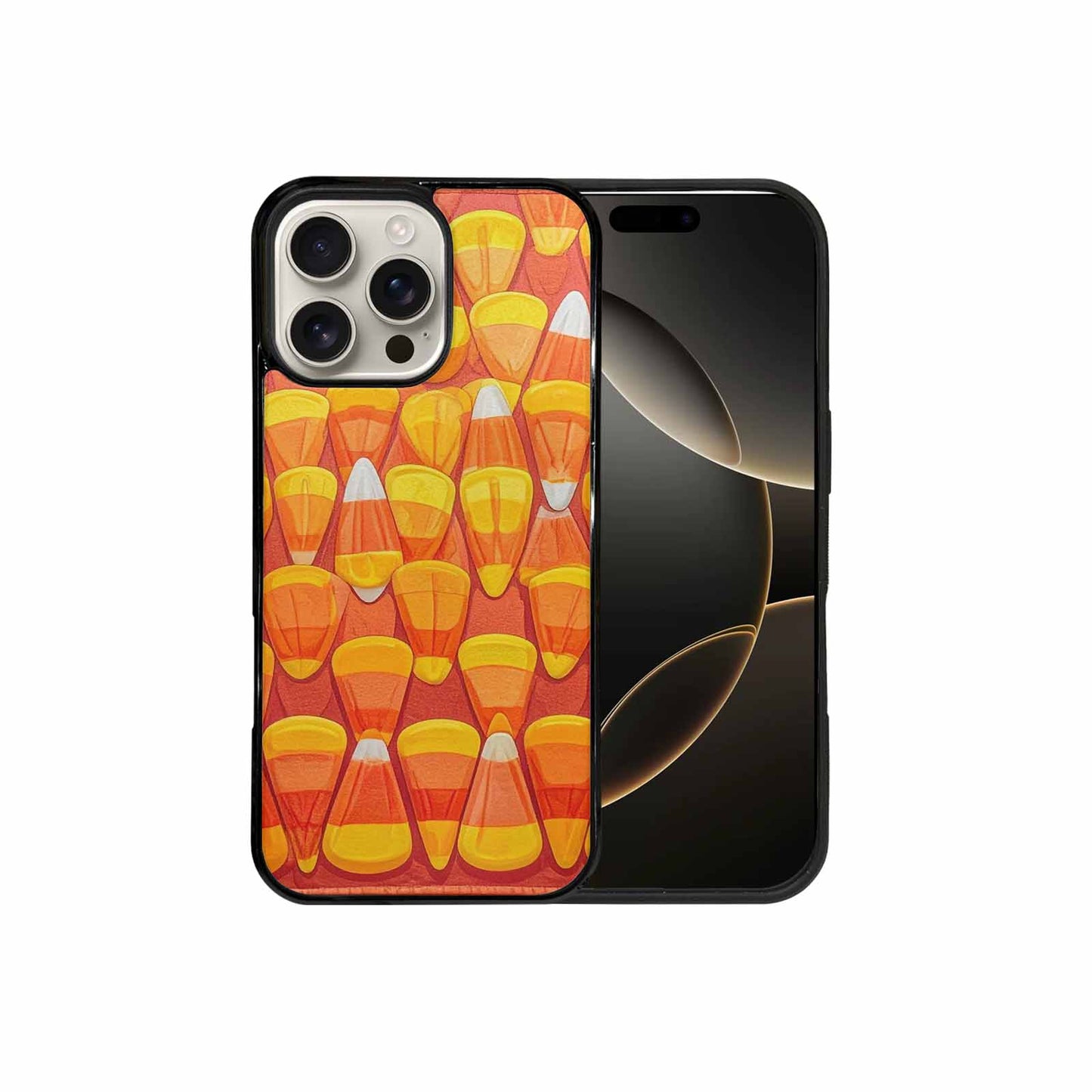 iPhone 16 Pro Max Case — Candy Corn Shapes In Bright Orange, Custom Designed Case Cover