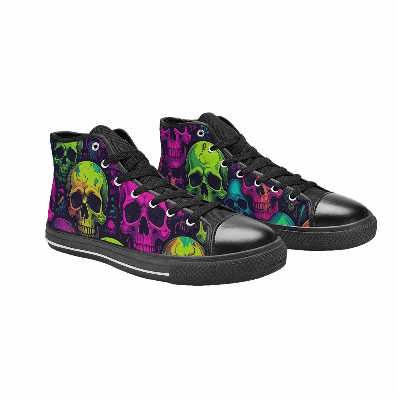 MEN'S Skulls - Neon High Top Canvas Neon Fantasy Sneakers