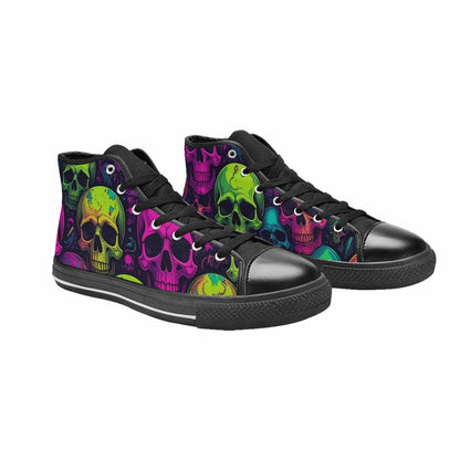 MEN'S Skulls - Neon High Top Canvas Neon Fantasy Sneakers