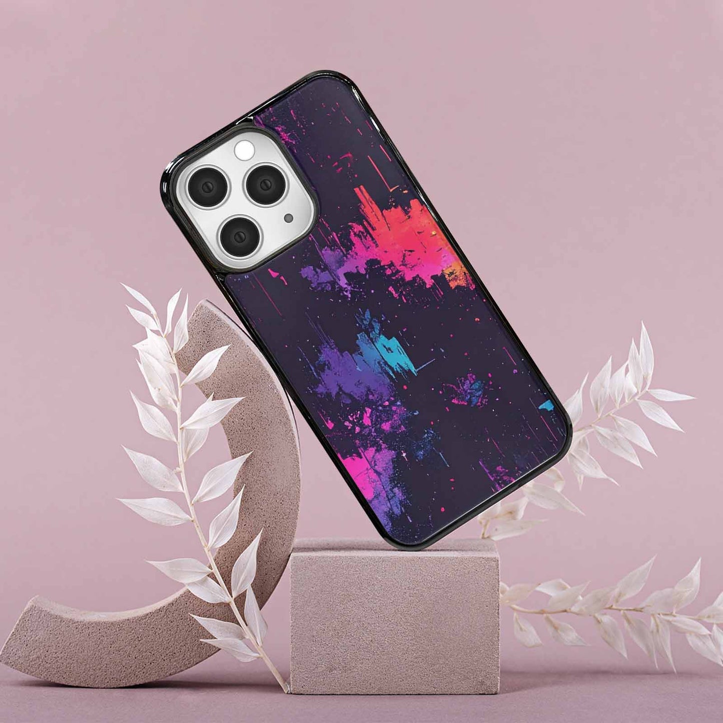 iPhone 15 Pro Max Case — Glitch Dark Art Seamless Pattern Vibrant, Custom Phone Case