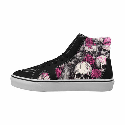 MEN'S Skull Roses High Top Canvas Neon Fantasy Custom Shoes