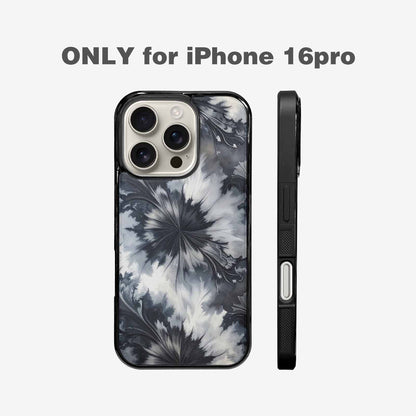 iPhone 16 Pro Case — Tie Dye Black And Gray Blended, Custom Phone Case