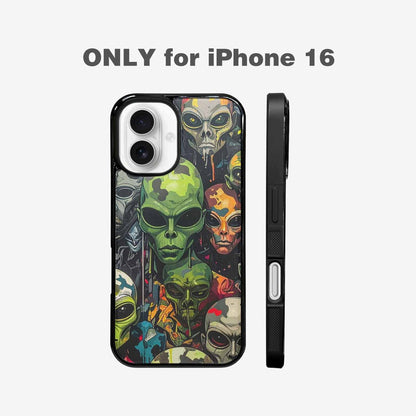 iPhone 16 Case — Aliens Camo Aliens Pattern Hundreds Of, Customized Protective Case
