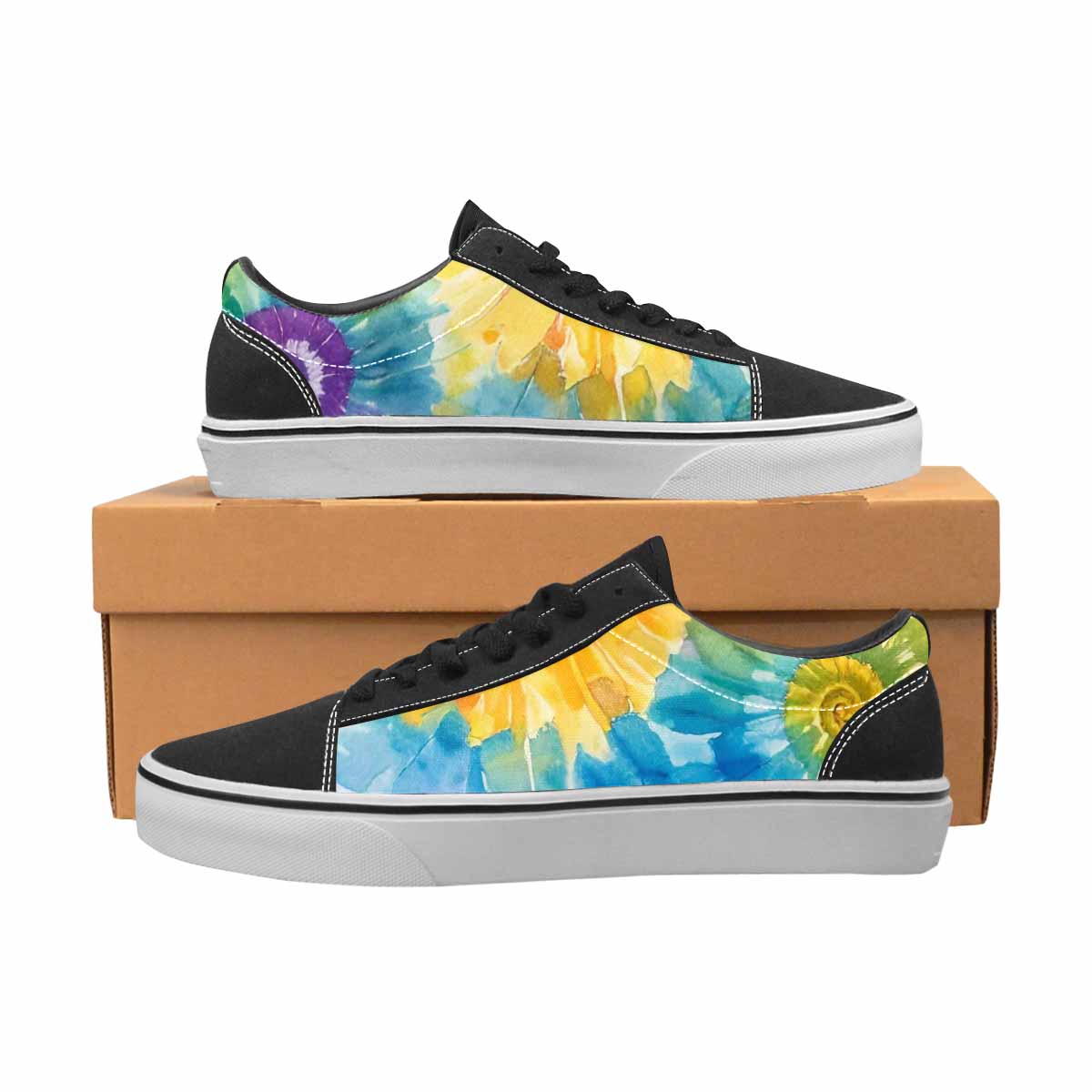 MEN'S Tie Dye Swirl Canvas Lace-Up Grunge Custom Sneakers