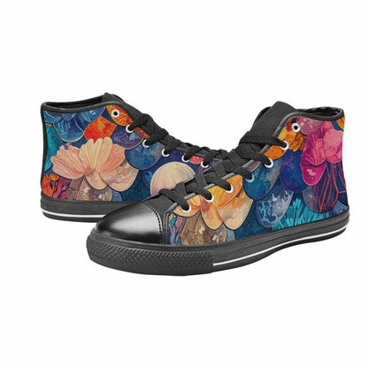 MEN'S Fish Scale Coral High Top Canvas Aesthetic Shoes