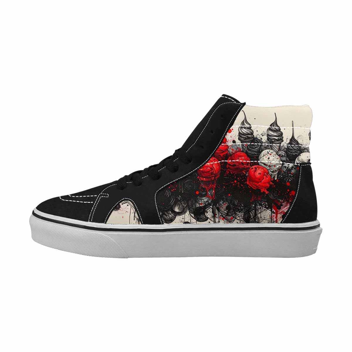 MEN'S Ice Cream Motif High Top Canvas Neon Fantasy Custom Shoes