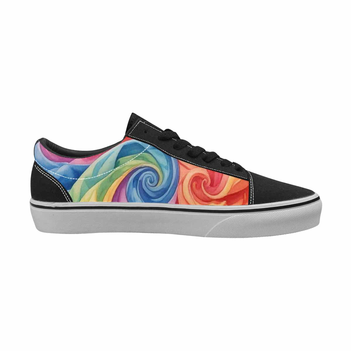 WOMEN'S Tie Dye Swirls Tie Lace-Up Canvas Grunge Custom Shoes