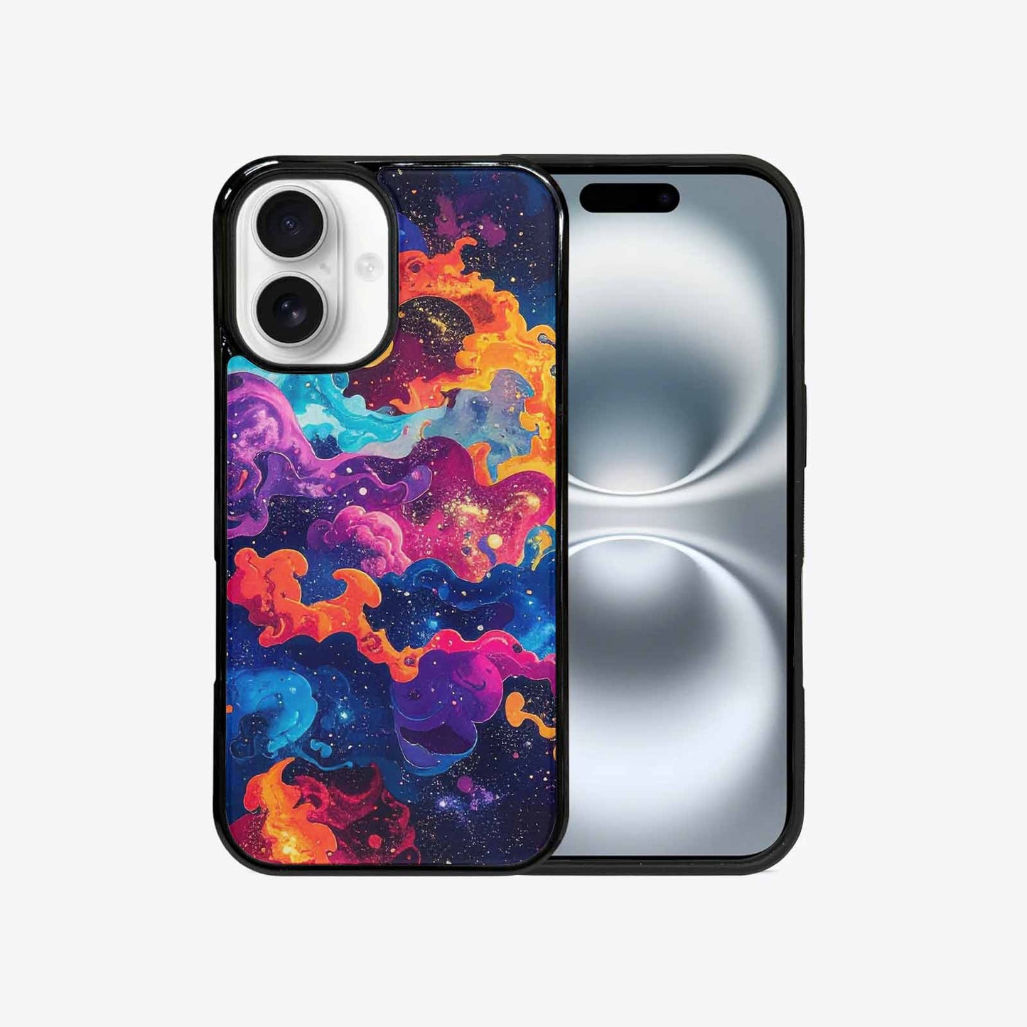 iPhone 16 Case — Cosmic Creature And Object Mashup Pattern, Custom Printed Phone Case