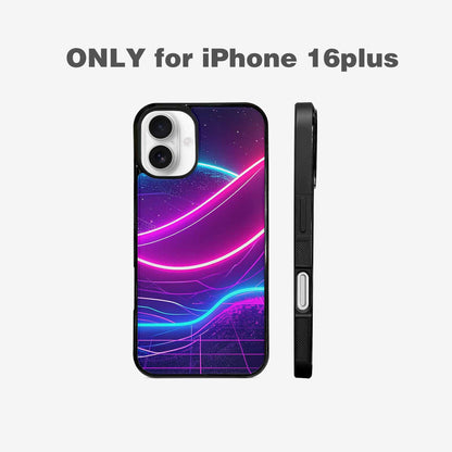 iPhone 16 Plus Case — 1980s Neon Cartoon Art Pattern, Custom Art Phone Cover