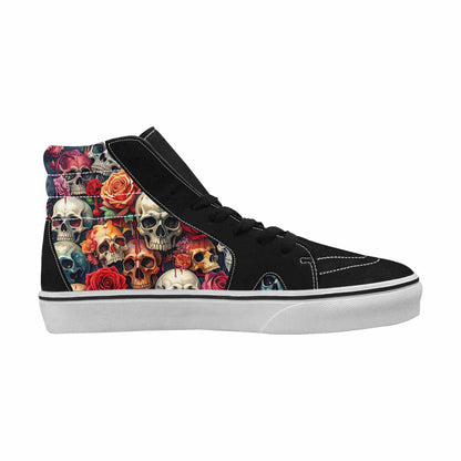 MEN'S Skulls Roses Melting Skulls High Top Canvas Cottagecore Sneakers