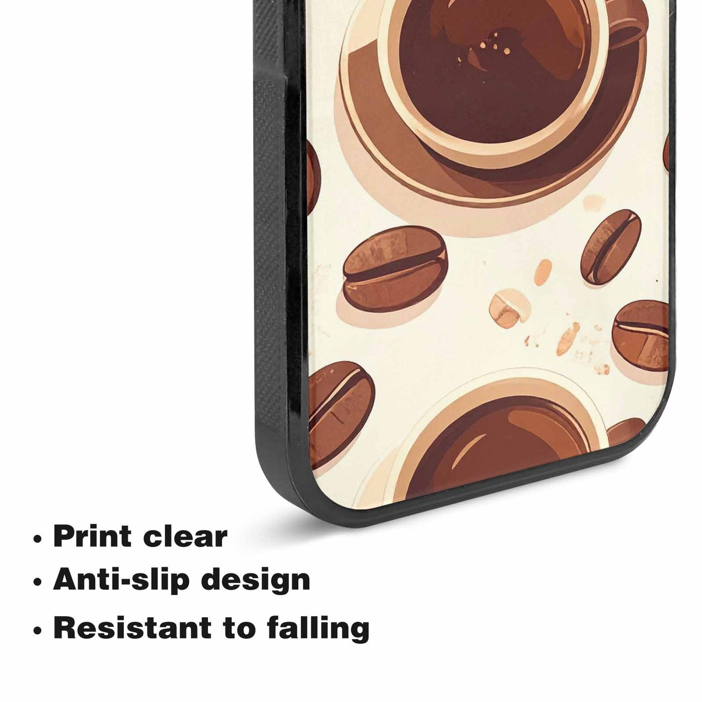 iPhone 15 Plus Case — Coffee Cup And Bean Pattern Seamless, Customized Protective Case