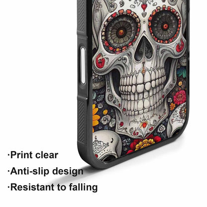 iPhone 17 Case — Greyscale Black And White Gothic Skulls, Unique Phone Case Design