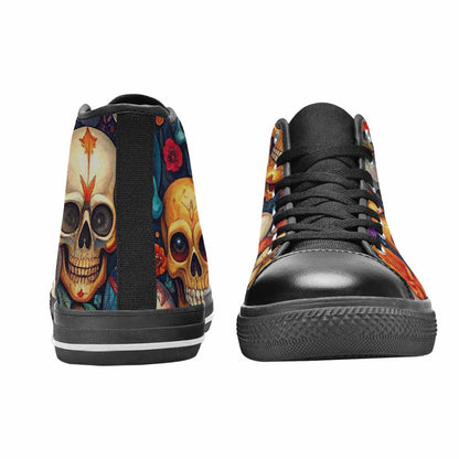 WOMEN'S Skull High Top Canvas Y2K Custom Sneakers