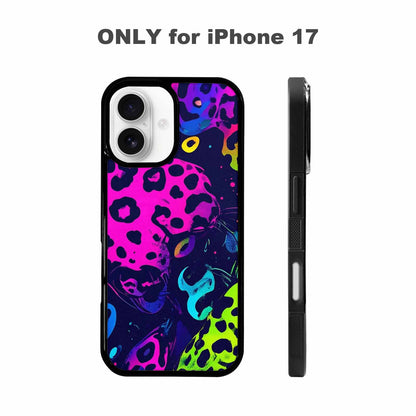 iPhone 17 Case — Leopard Print Neon Seamless Animal Print, Custom Designed Case Cover