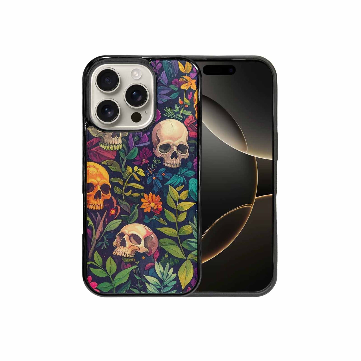 iPhone 16 Pro Case — Skulls Botanicalskulls Pattern, Custom Designed Case Cover