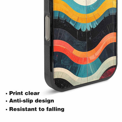 iPhone 16 Pro Max Case — Retro Wave Scallop Stripe Small Wavy, Custom Designed Case Cover