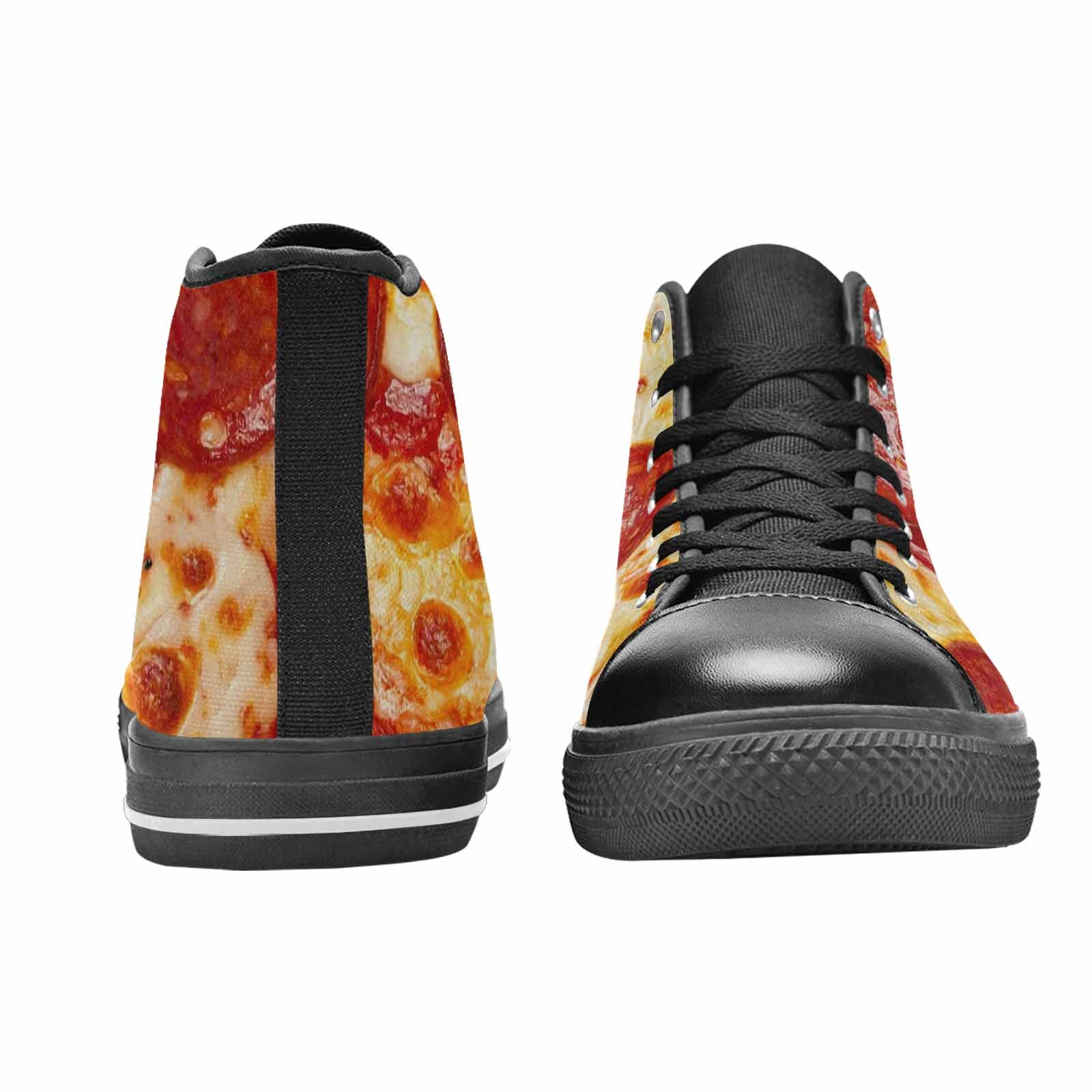 MEN'S Pepperoni Pizza Print High Top Canvas Surreal Sneakers