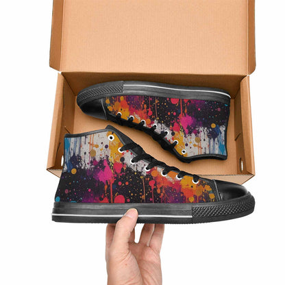 WOMEN'S Paint Splatter High Top Canvas Surreal Custom Shoes