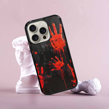 iPhone 16 Pro Case — Splatter Paint Art Hand Prints Black, Custom Phone Case