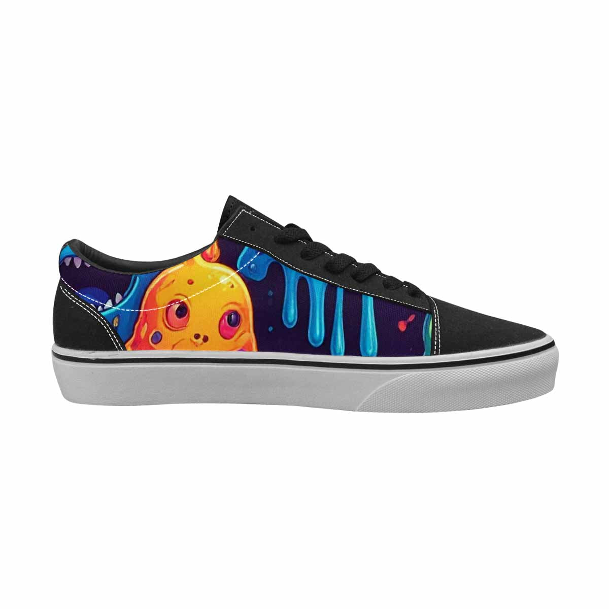WOMEN'S Ice Cream Monsters  Lace-Up Canvas Vibrant Chaos Custom Sneakers