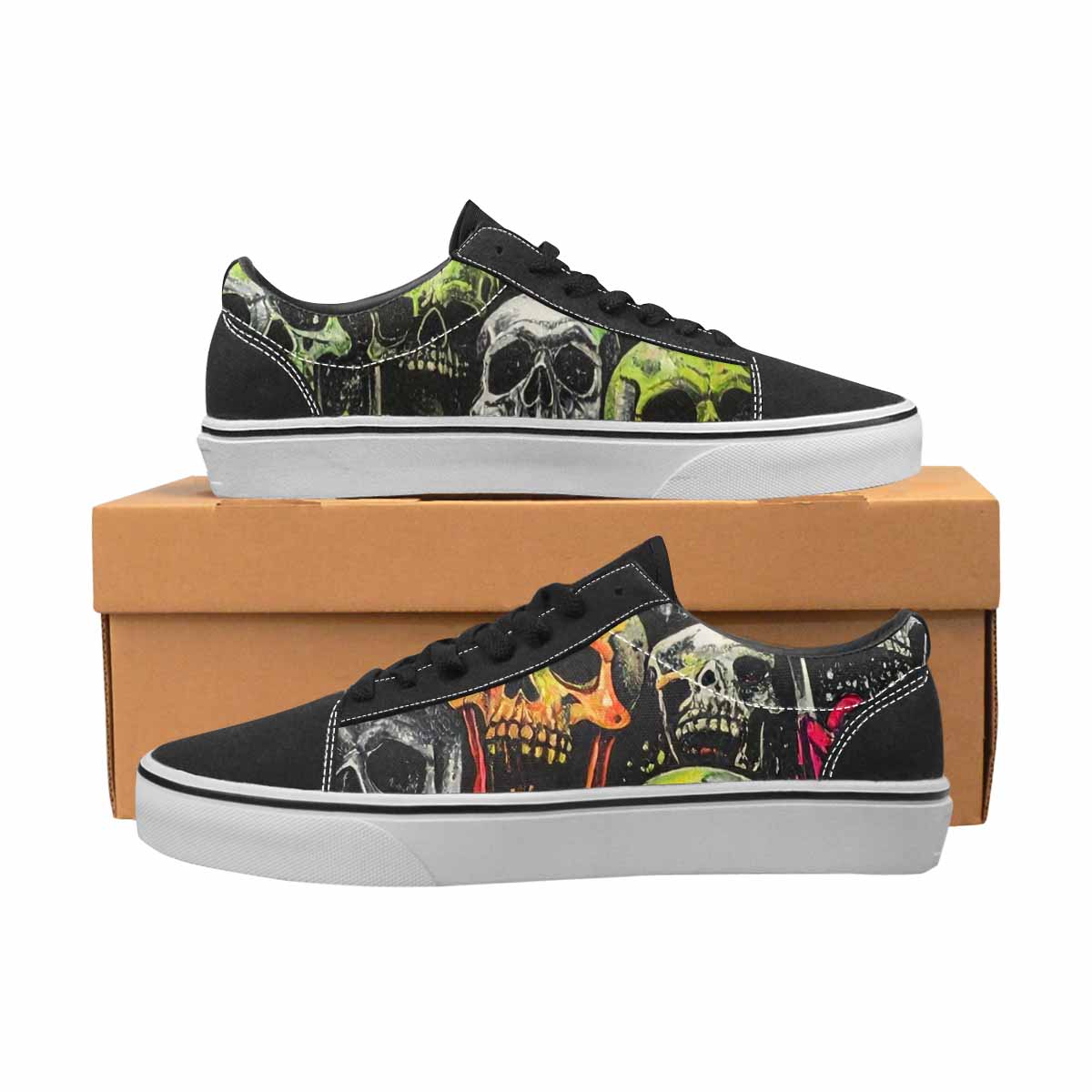 WOMEN'S Rainbow From Skull S Lace-Up Canvas Dreamcore Shoes