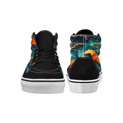 WOMEN'S Marble Dark High Top Canvas Grunge Custom Sneakers